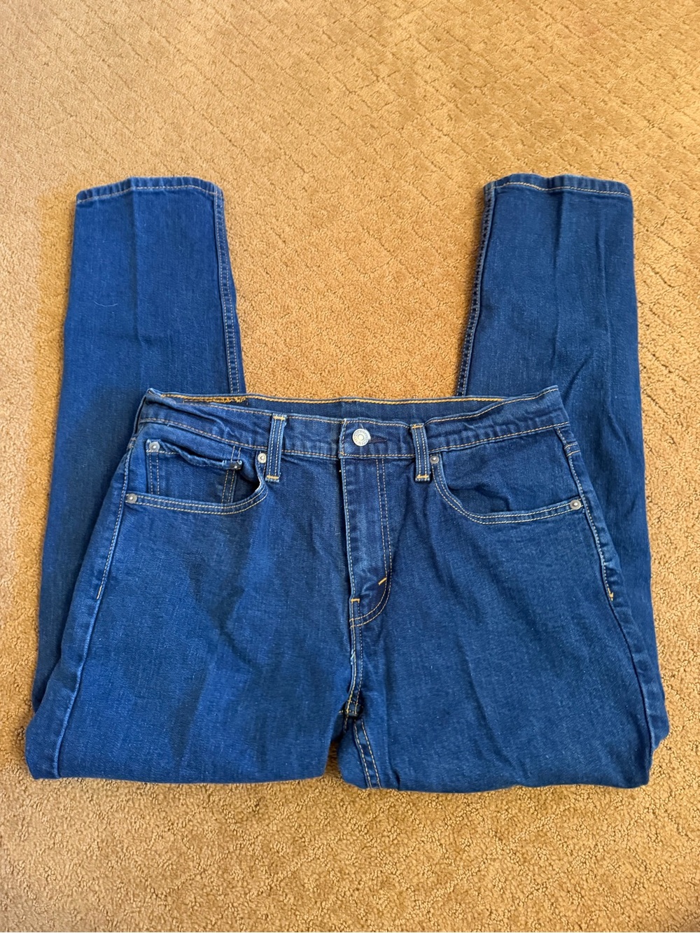 Levi's 502 Blue Dark Wash Tapered Jeans Men’s Size 33x32